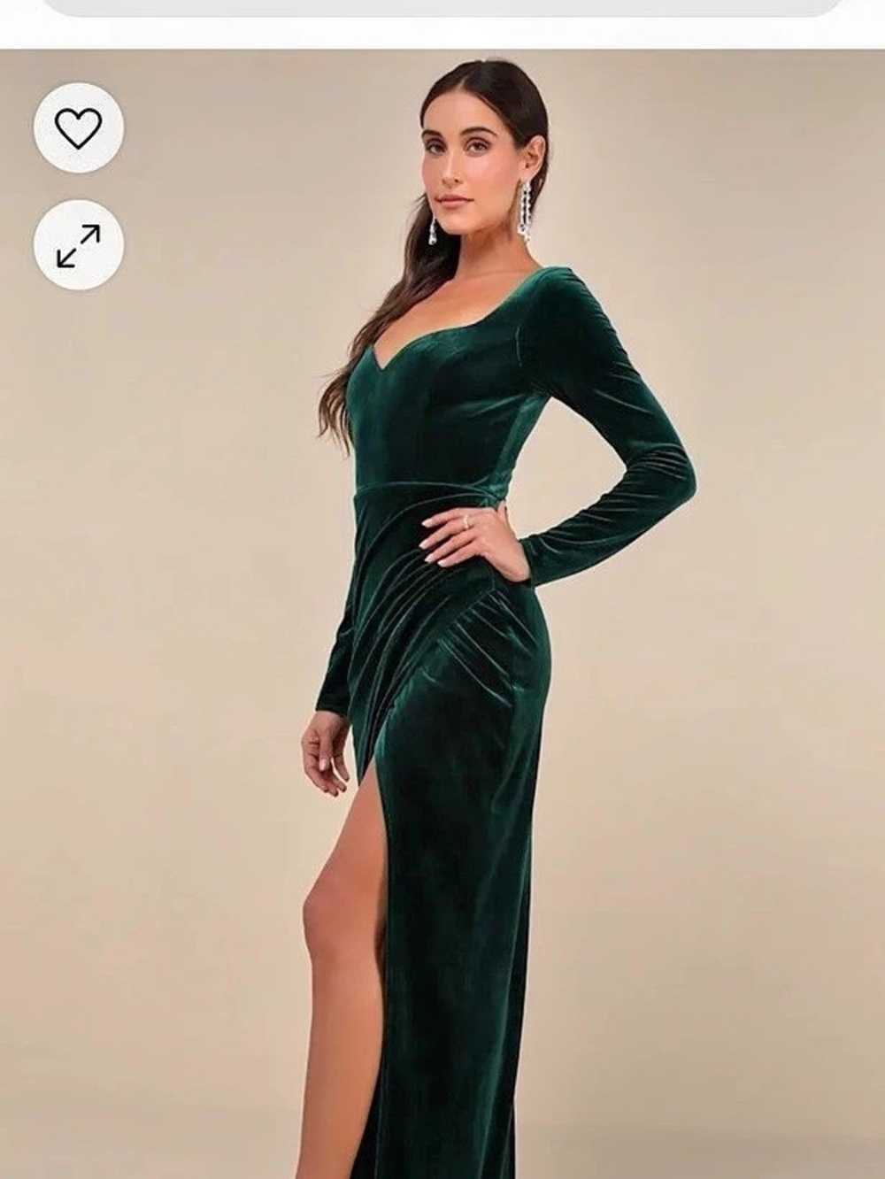 Lulus Forever Sensational Emerald Velvet Long Sleeve Maxi Dress Maxi Dress in